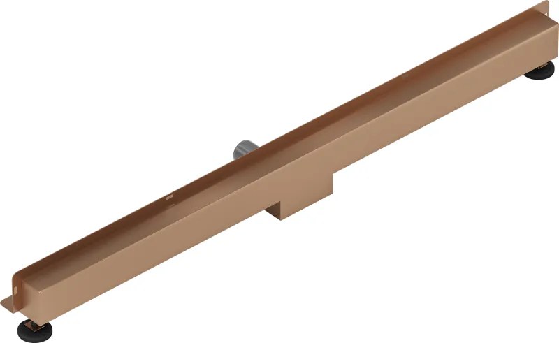 Mexen Flat Wall, sprchový žľab na stenu 2v1, 120 cm, medená matná, 1C30120