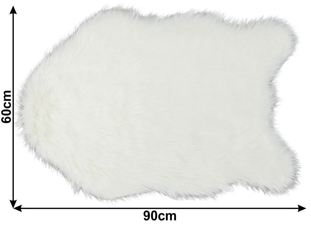 Umelá kožušina Ebony Typ 1 60x90 cm - biela