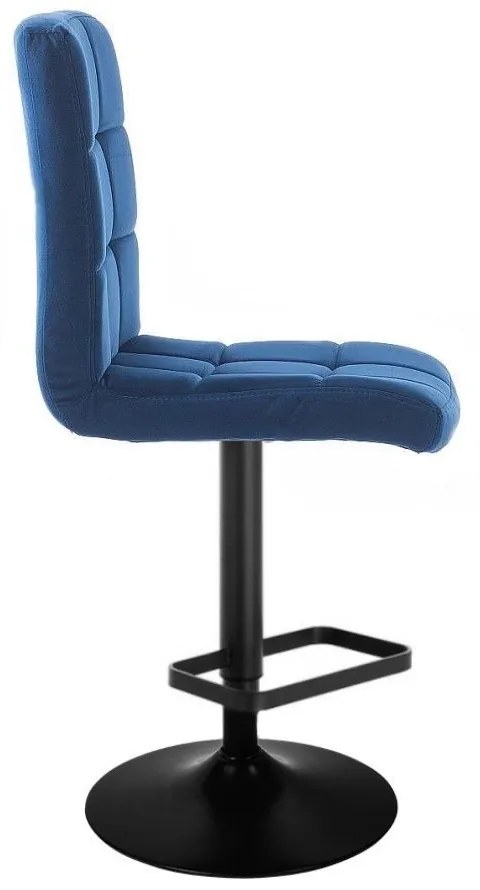 LuxuryForm DESIGN Barová stolička TOLEDO VELUR na čiernom tanieri - modrá