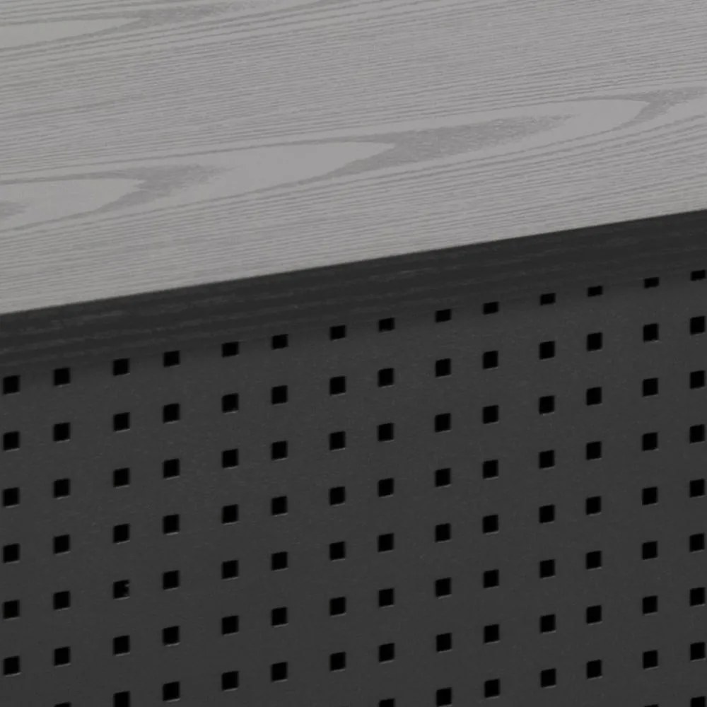 Čierny TV stolík v dekore jaseňa 140x45 cm Angus – Actona