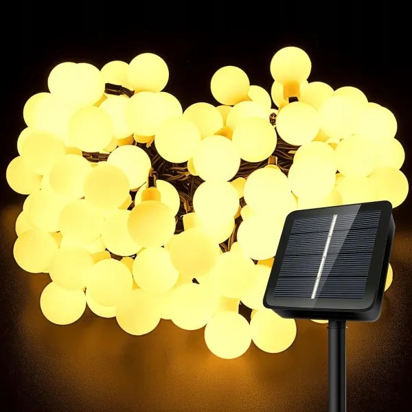 LED solárny dekoračný reťazec 50xLED/8 funkcií 500 mAh 9,5 m IP67 teplá biela