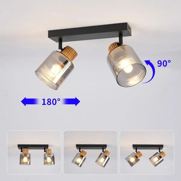 Brilagi - Bodové svietidlo HYGGE 2xE14/15W/230V čierna/dymová