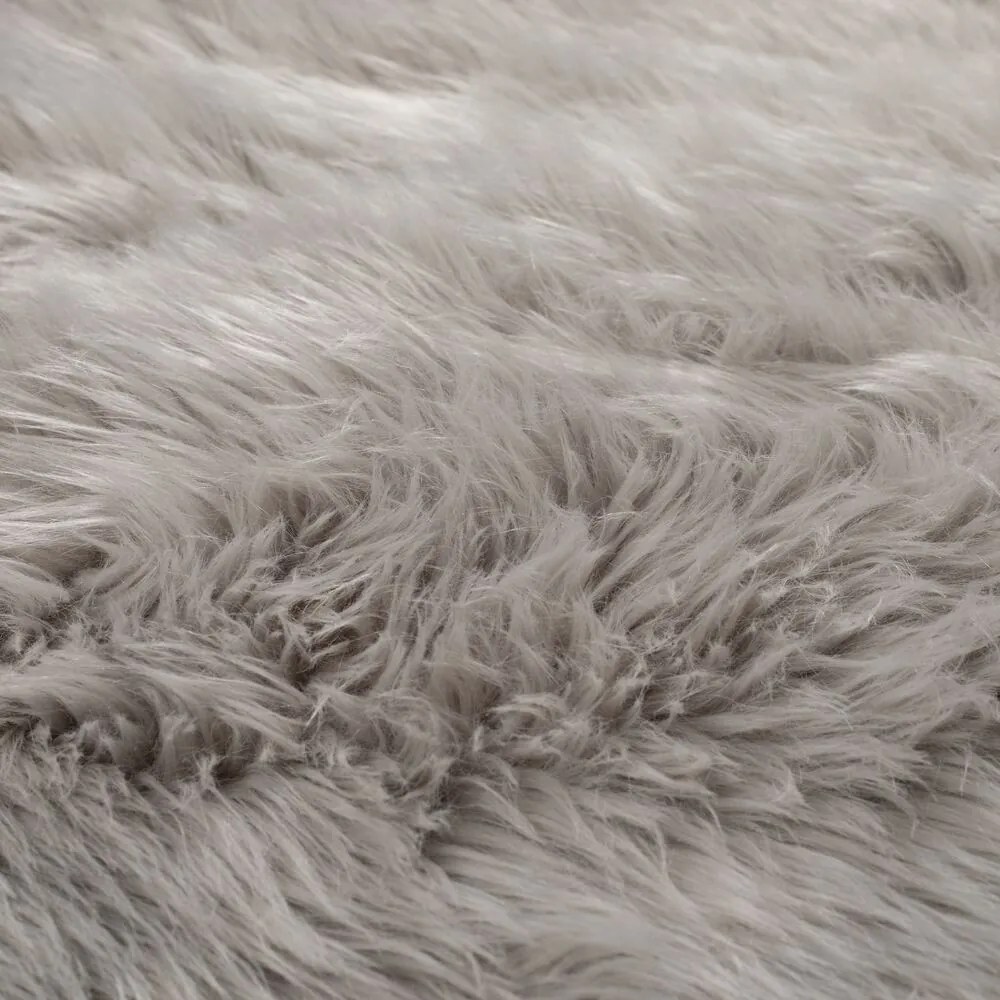 Flair Rugs koberce Kusový koberec Faux Fur Sheepskin Grey - 60x90 tvar kožušiny cm