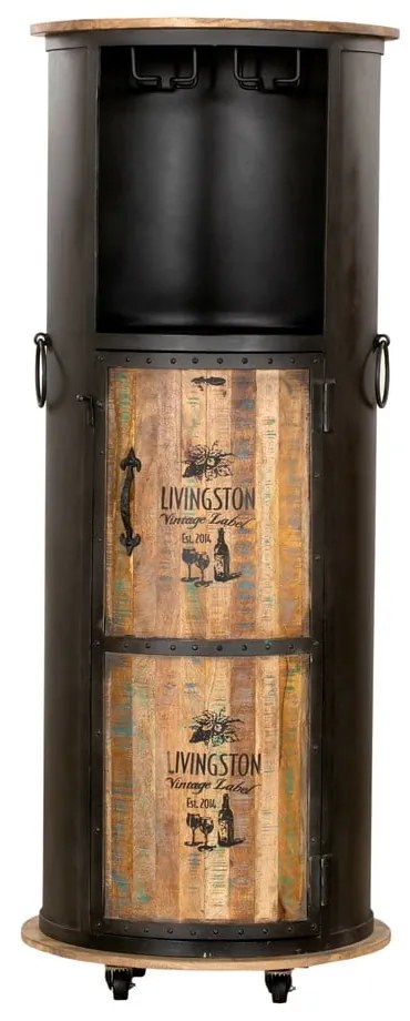 Čierna kovová vinotéka na 9 fliaš, 60x155 cm Luni – Interia Home &amp; Living