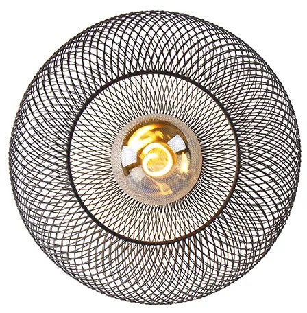 Moderné stropné svietidlo čierne 30 cm - Mesh Ball