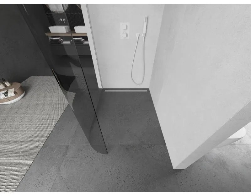 Mexen Kioto L, sprchová zástena Walk-In 80 x 200 cm, 8mm číre sklo, biely profil, 800-080-103-20-06