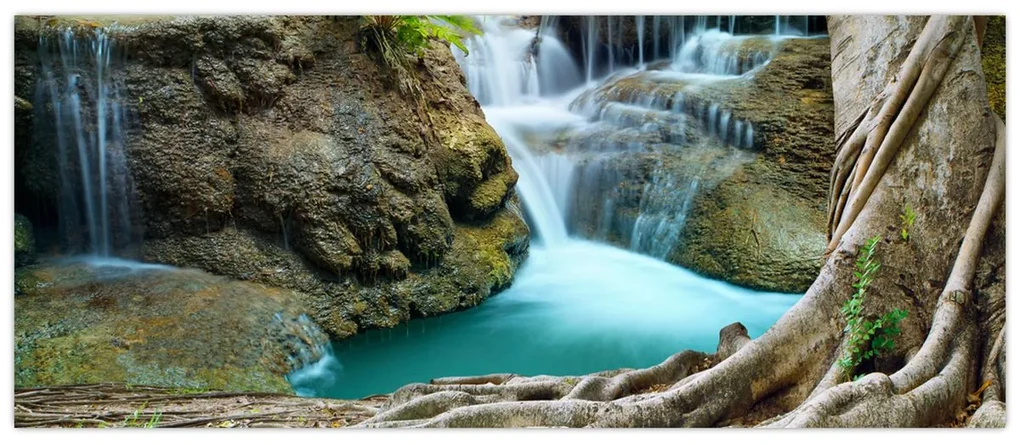 Obraz - Rieka s vodopádmi (120x50 cm)