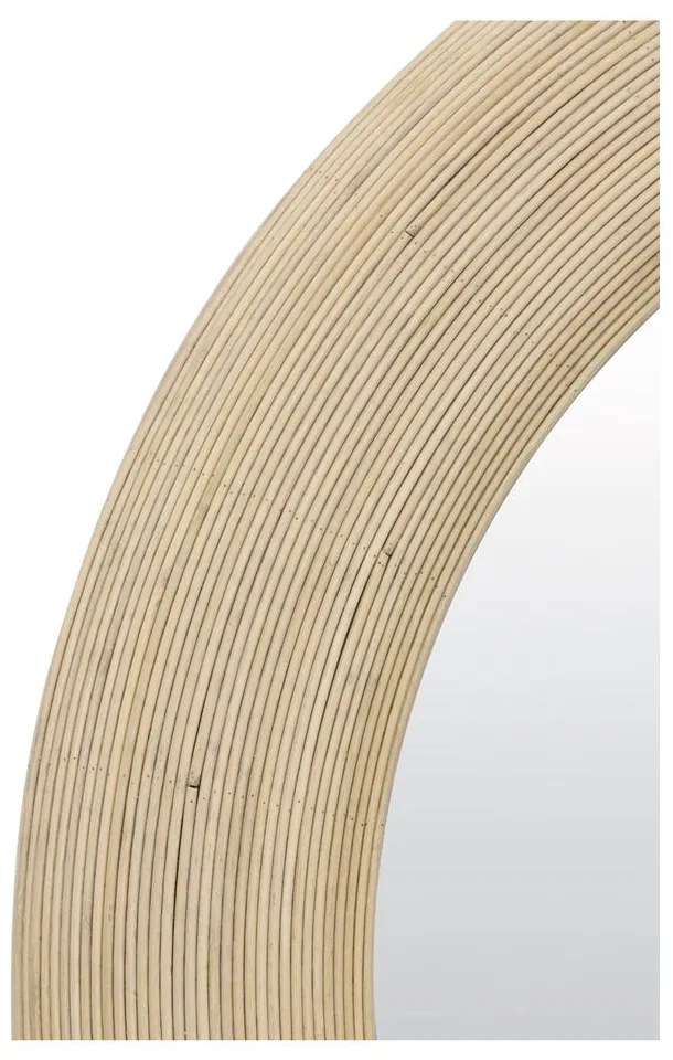 Nástenné zrkadlo s ratanovým rámom ø 109,5 cm Piedre – Light &amp; Living