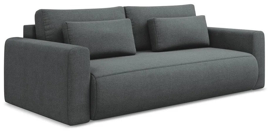 Tmavosivá rozkladacia/s úložným priestorom pohovka 238 cm Kapua – Makamii