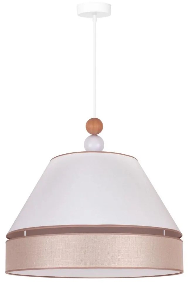 Duolla - Luster na lanku AVIGNON 1xE27/15W/230V pr. 50 cm biela/béžová