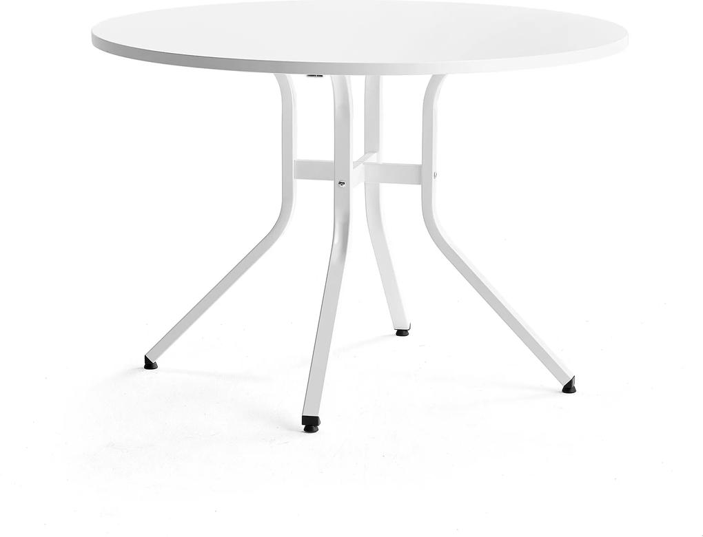 Stôl Various, Ø1100x740 mm, biela, biela
