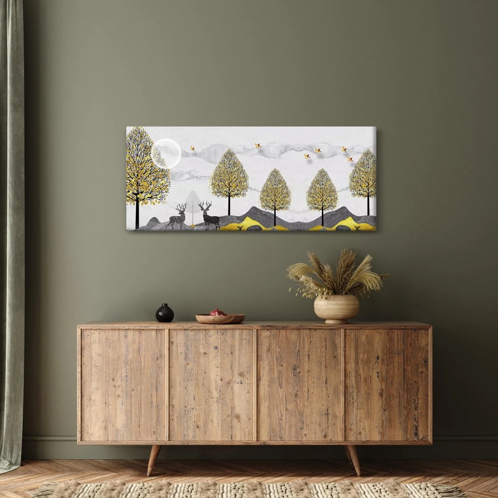 Obraz maľovaných jeleňov (120x50 cm)