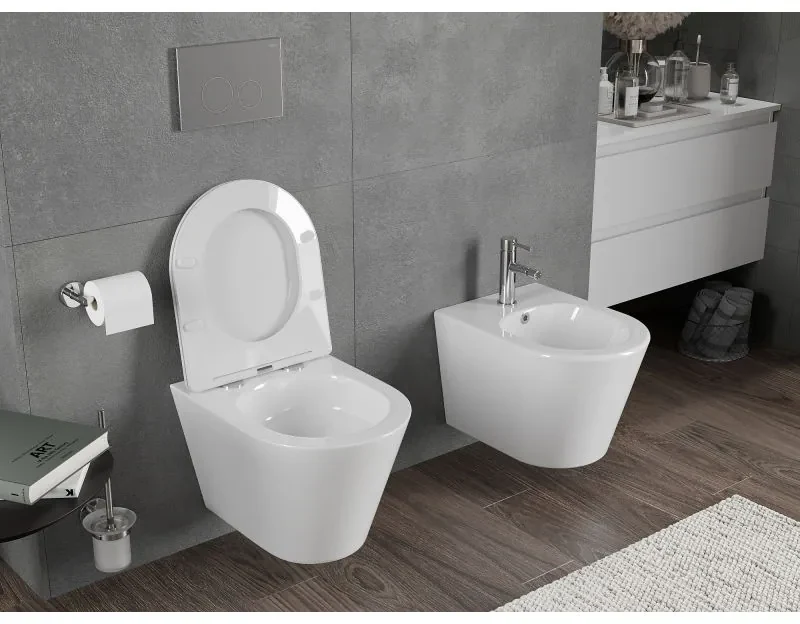 Mexen Rico, závesná WC misa 490x360x370 mm, Rimless Tornádo, biela lesklá, 3372XX00T