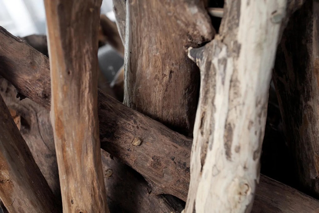 Štýlový konferenčný stolík Trim 50 cm teak - sklo