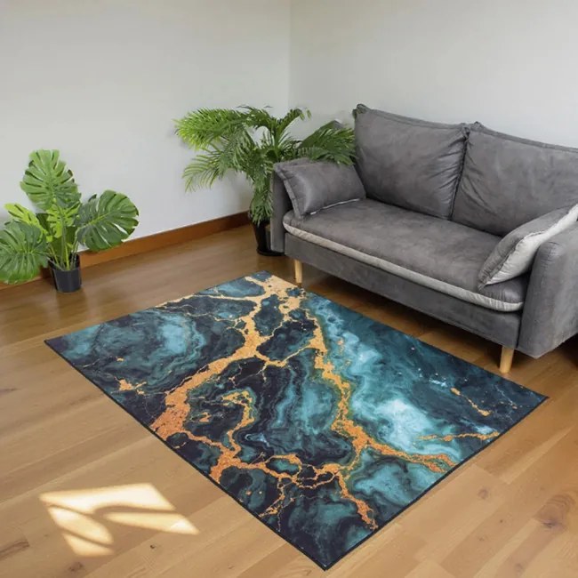 Protišmykový koberec NOVO mramor / malachit