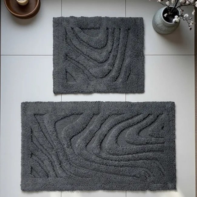 Sada kúpeľňových koberčekov BOSTON 11 grafitová