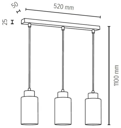 Spot-Light 1720374 - Luster na lanku BOSCO 3xE27/60W/230V