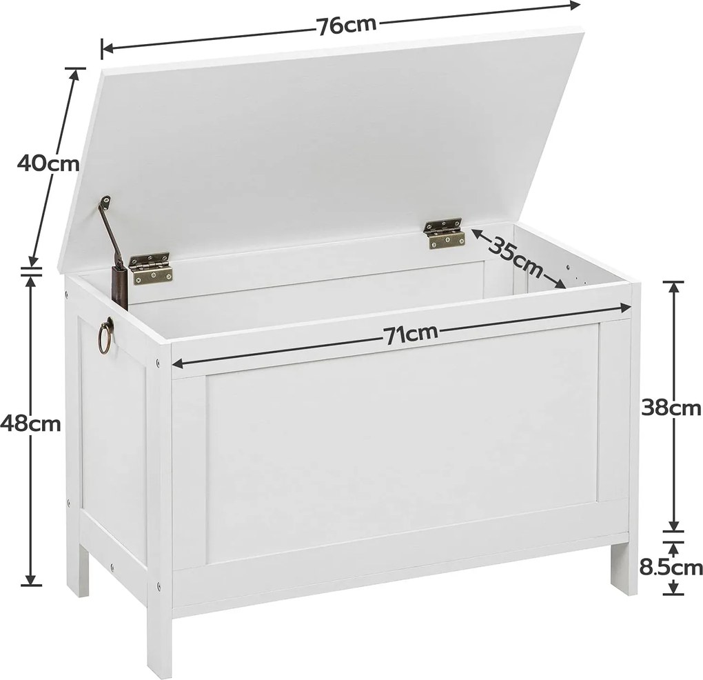 Truhla s úložným prostorem a lavicí Vasagle Fio 76 cm bílá