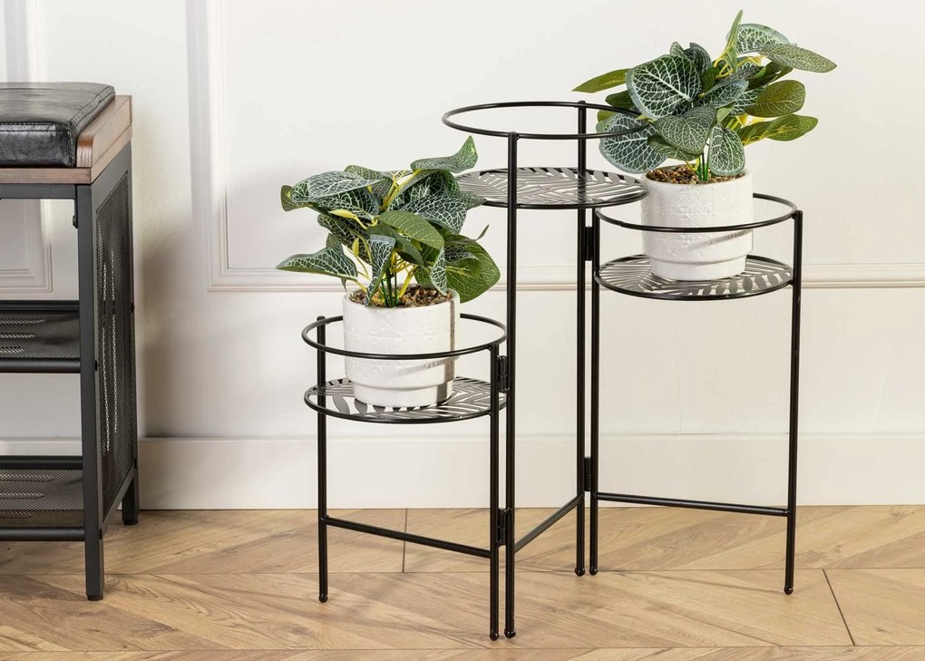 STOJAN NA KVETINÁČ TRIPLE 55X64X20 CM ČIERNA