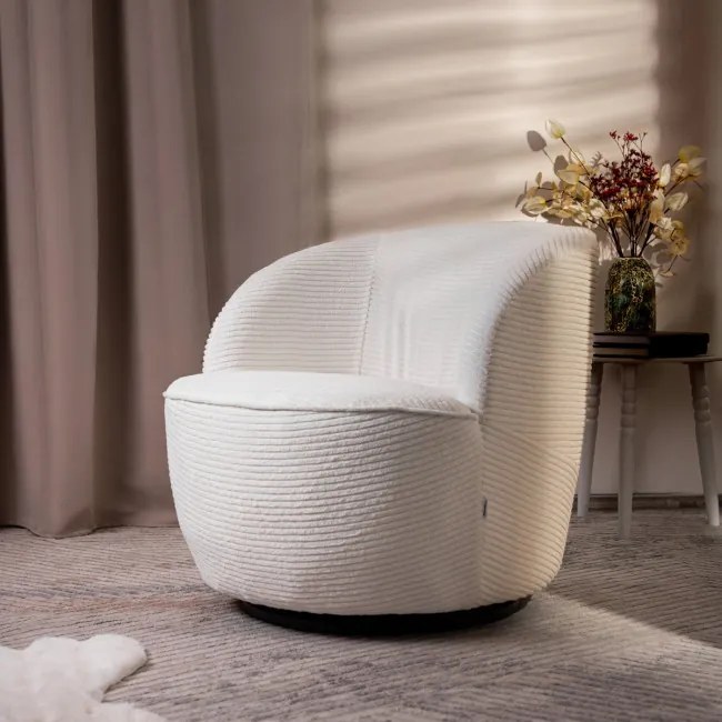 Kreslo SVINGEN otočné, biele 719325