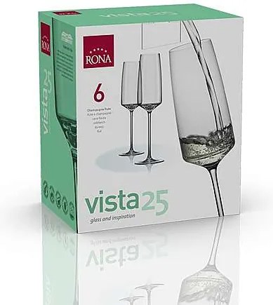 Rona Poháre na šumivé víno VISTA 250 ml, 6 ks