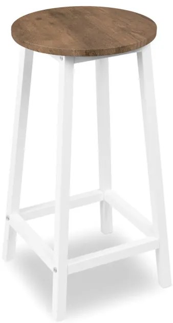 Barová stolička FLINT starý dub / biele nohy