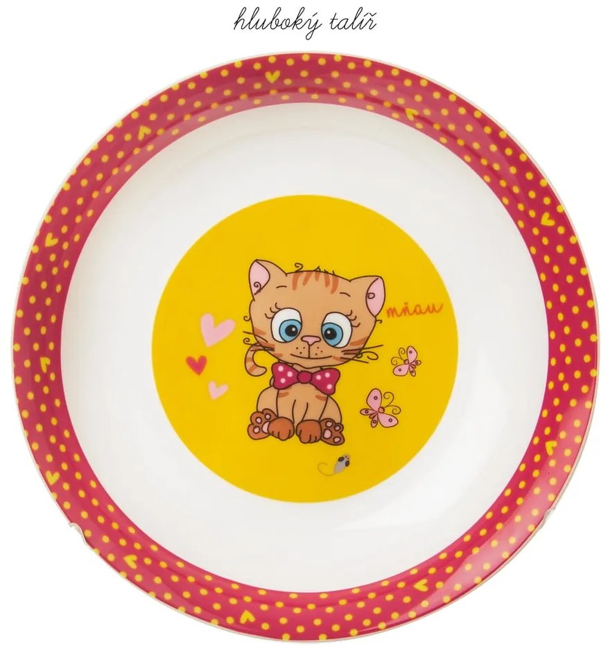 3-dielna detská porcelánová jedálenská súprava Orion Kittens