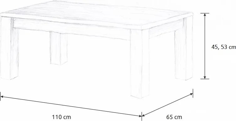 Wooded Konferenční stolek Chicago Standard z masivu BUK Výška stolku: 53 cm