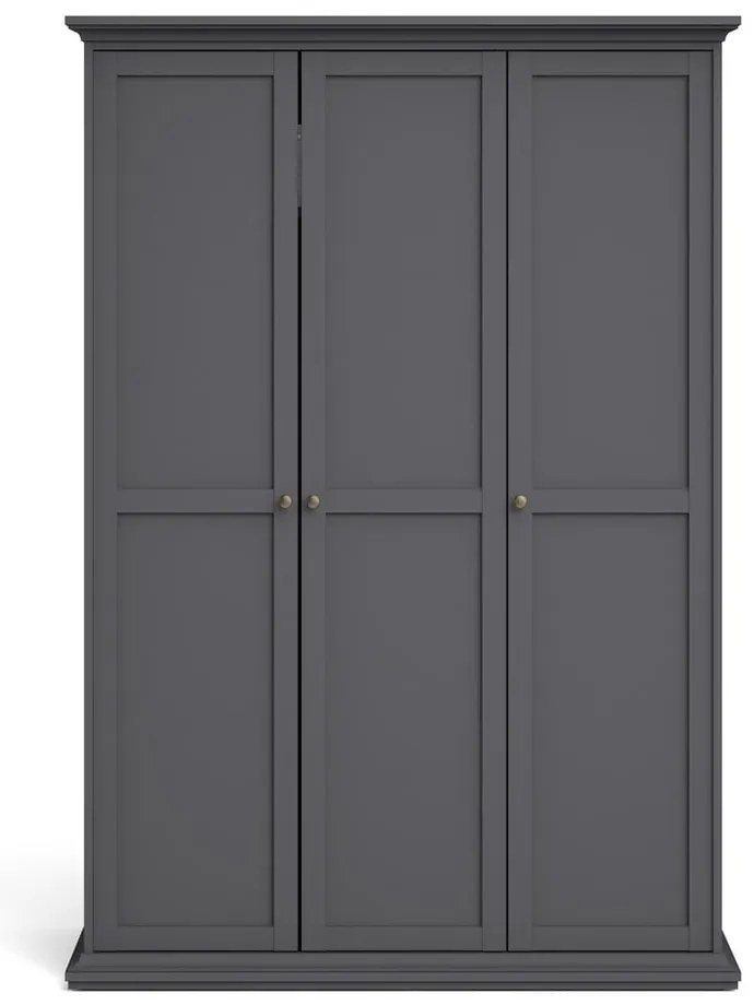 Sivá šatníková skriňa 139x201 cm Paris – Tvilum