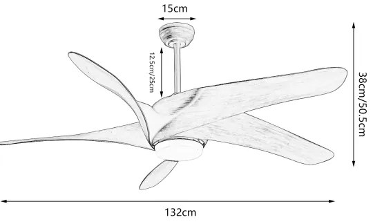 ZEVENTI - LED stropný ventilátor LUCCA LED/18W/230V Wi-Fi Tuya hnedý + diaľkové ovládanie