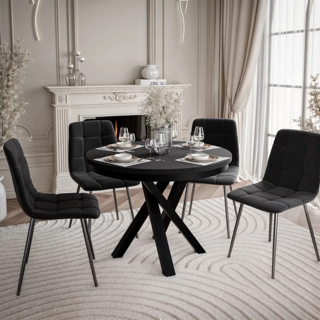 ROZKLADACÍ JEDÁLENSKÝ STÔL SALOME ČIERNY 100 / 140cm