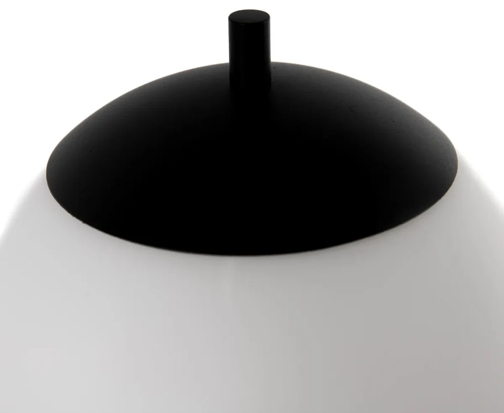 Moderná stolná lampa čierna s opálovým sklom vrátane LED 3-stupňového stmievača - Djent