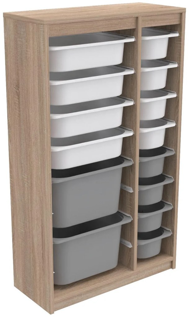 Organizér na hračky Dremonka 6 (dub sonoma + biela + sivá). Akcia -22%. Vlastná spoľahlivá doprava až k Vám domov. 1124290