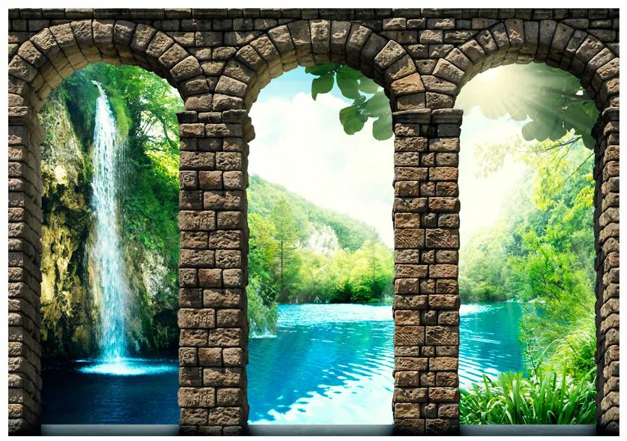 Artgeist Fototapeta - Mysterious waterfall Veľkosť: 150x105, Verzia: Premium