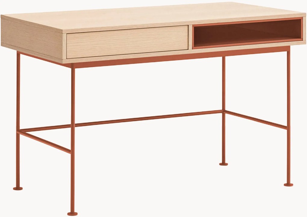 Kovový/drevený písací stôl's úložným priestorom Yoko