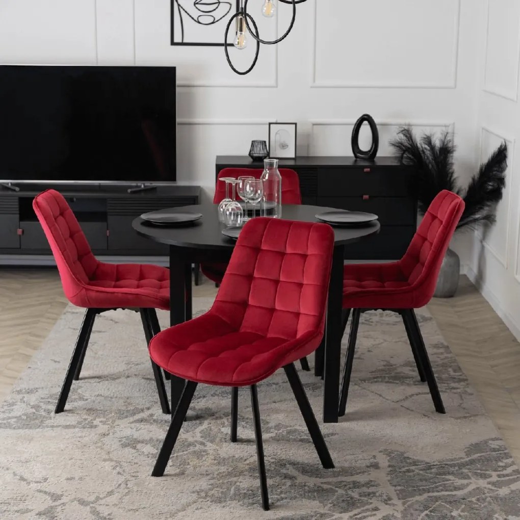 PROXIMA.store - Čalúnená jedálenska stolička RICK FARBA: červená, MATERIÁL: zamat