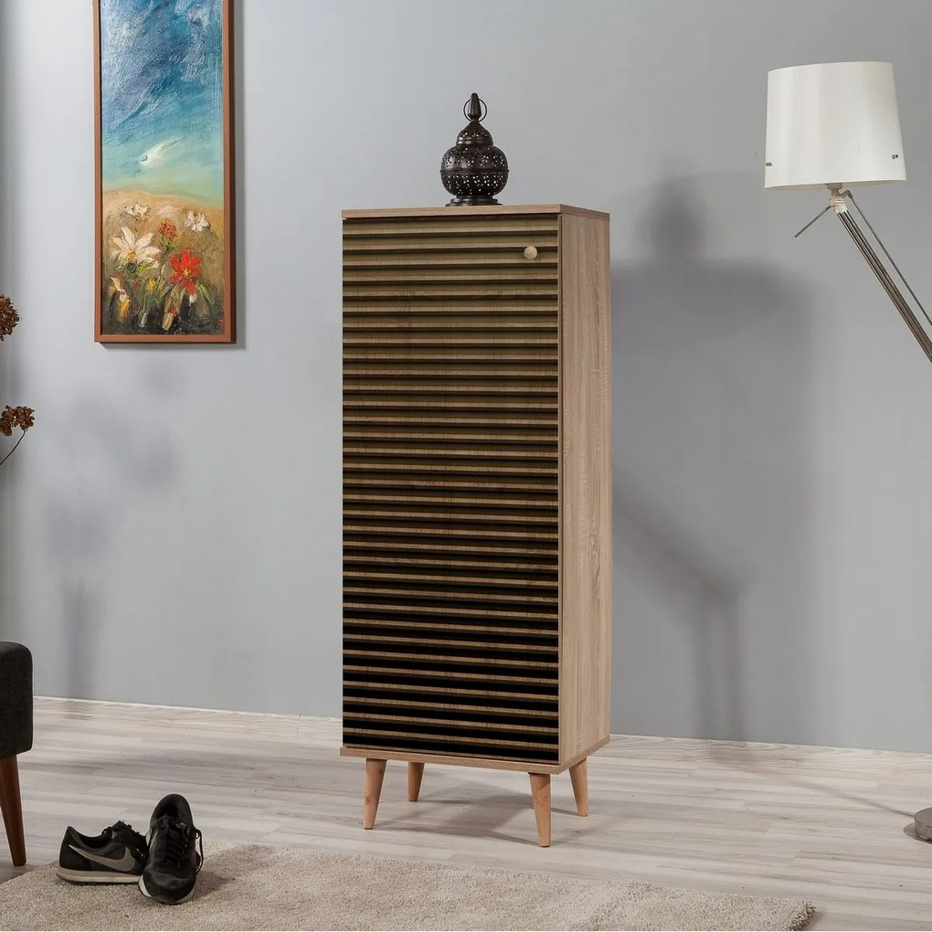 Skrinka na topánky Mega Sonoma Oak Stripes