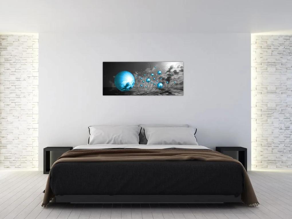 Obraz svetlo modrých gulí (120x50 cm)