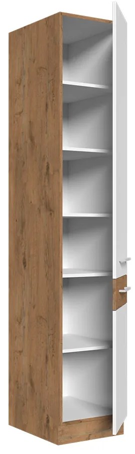 Vysoká kuchynská skrinka Woodline 40 DK-210 2F, Farby: dub lancelot + dark wood