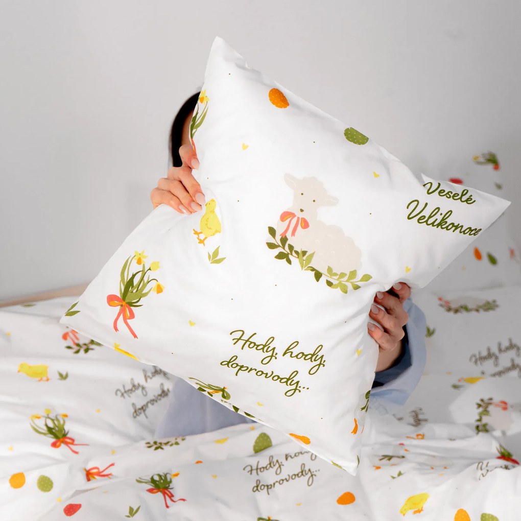 Goldea veľkonočná bavlnená obliečka na vankúš - česká veľká noc 70 x 90 cm