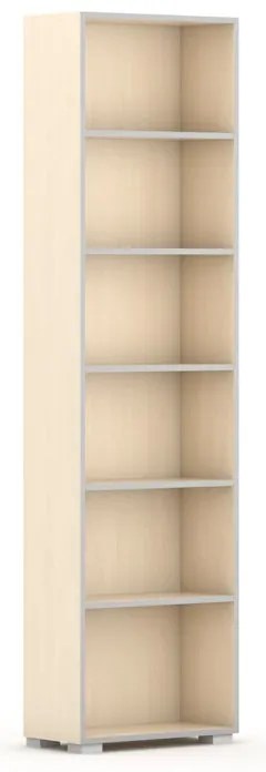 Knižnica SILVER LINE, 1 stĺpec, 2230 x 600 x 400 mm, breza