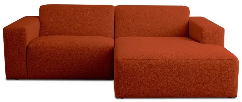 Rohová pohovka z textílie buklé v tehlovej farbe (pravý roh) Roxy – Scandic