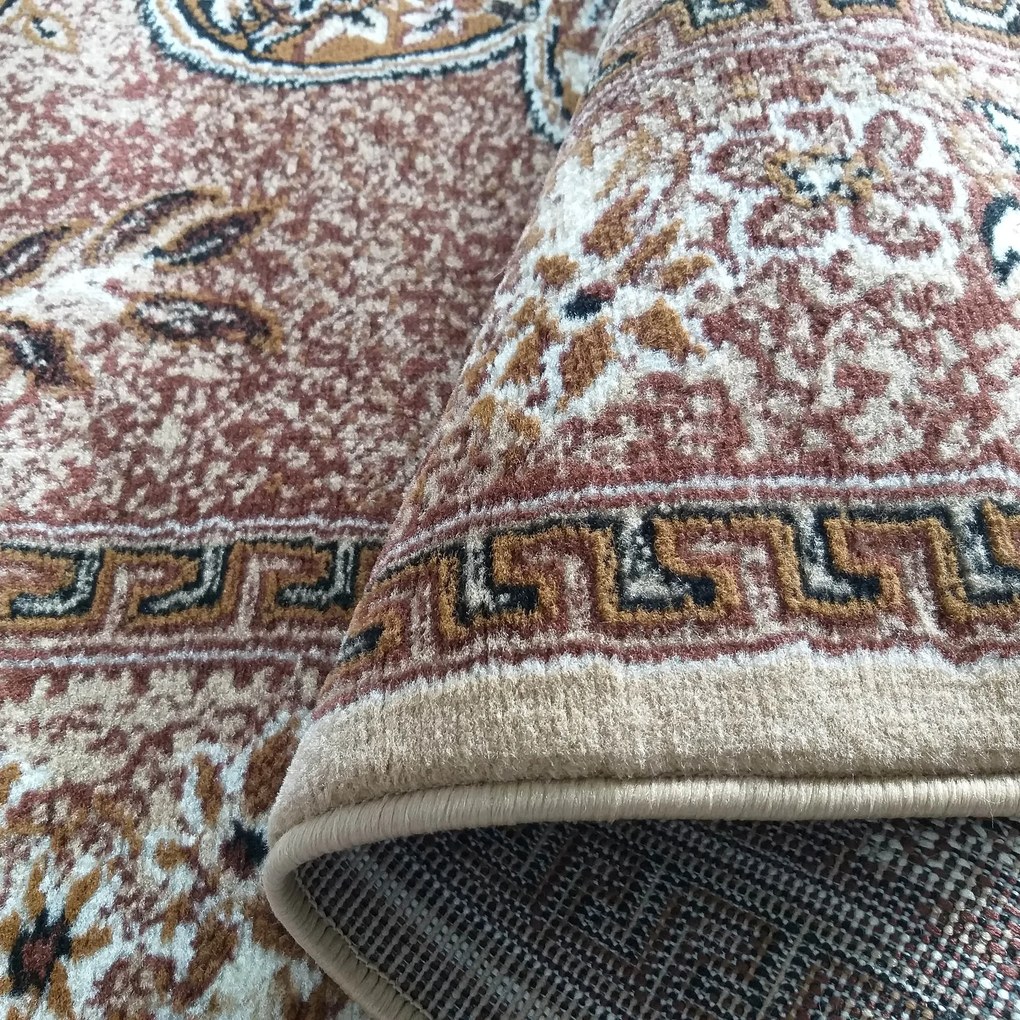 DY Hnedý koberec s kvetinovým vzorom Alfa 09 Rozmer: 80x150 cm