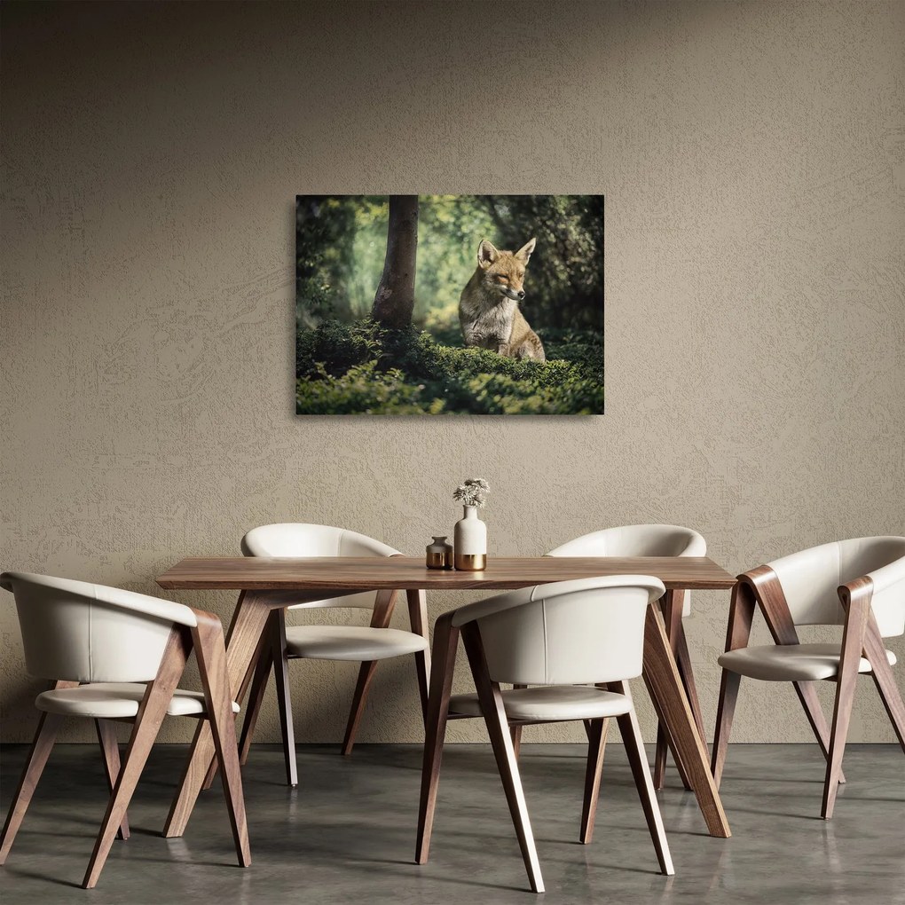 Sklenený obraz líšky (70x50 cm)