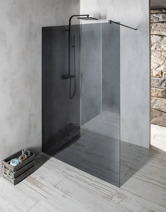 Gelco Gelco, VARIO BLACK jednodielna sprchová zástena na inštaláciu k stene, sklo nordic, 800 mm, GX1580-06