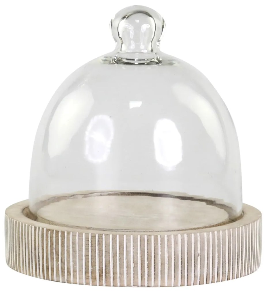 Chic Antique Drevený podnos so skleneným poklopom Tours 21 cm