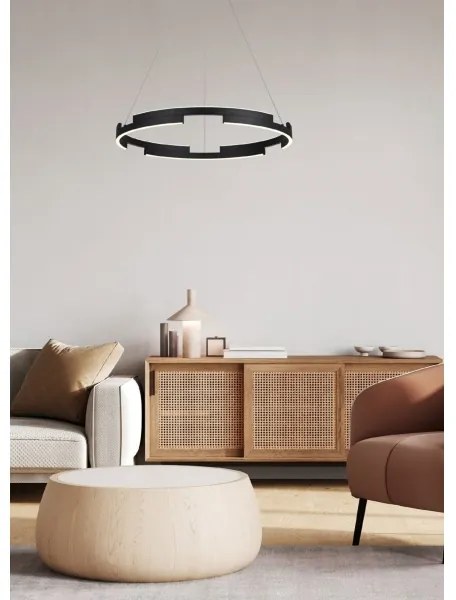 Redo 01-3176 - LED Stmievateľný luster na lanku CASTLE LED/45W/230V čierna