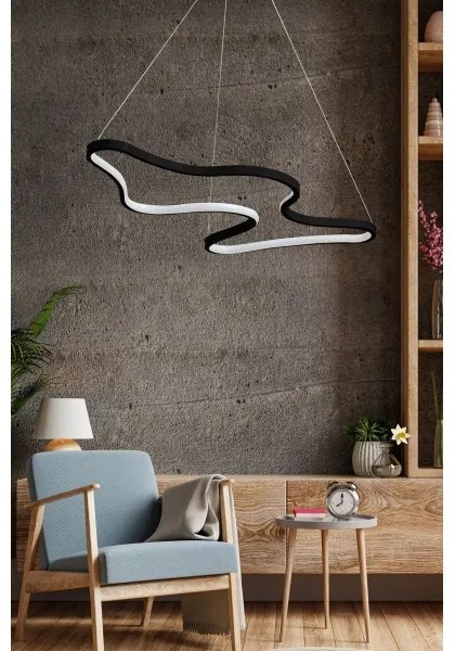 LED luster na lanku ARTISAN LED/36W/230V 6500K čierna