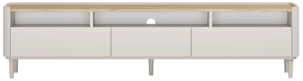 TV stolík Elivo 200 cm na nožičkách - kašmírová / dub olejovaný