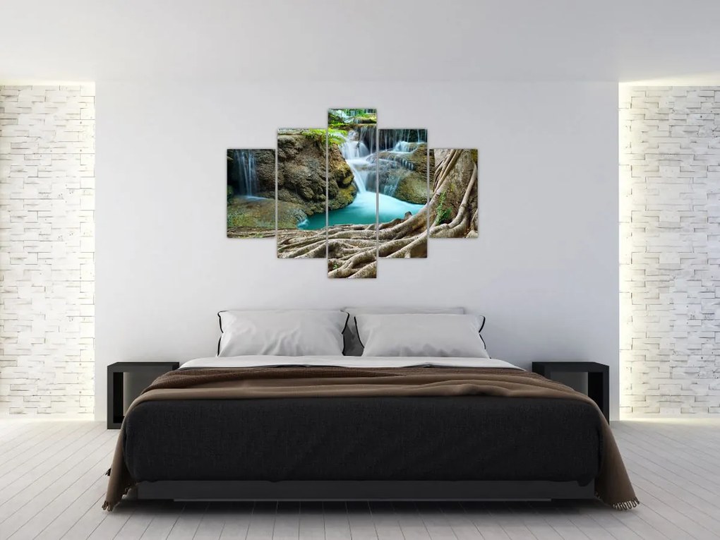 Obraz - Rieka s vodopádmi (150x105 cm)